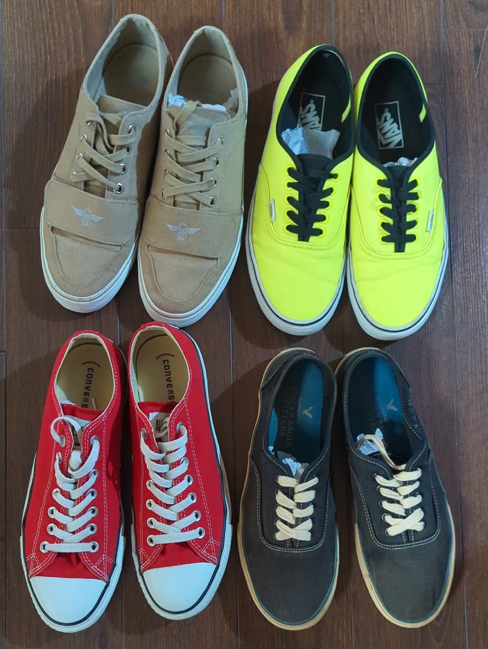 Mixed Casual Sneakers Bundle - Yellow, Red, Tan, Brown